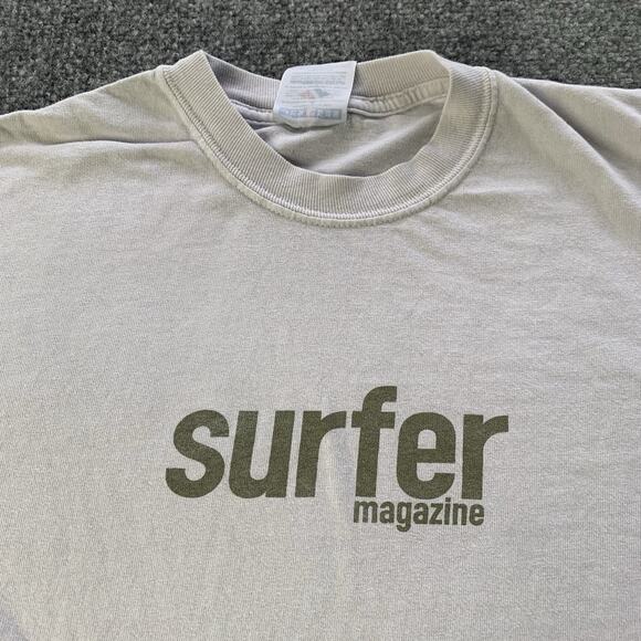 Vintage Surfing Magazine Shirt Medium Gray Beach Surf Retro Y2K Skater Tee - Picture 2 of 10